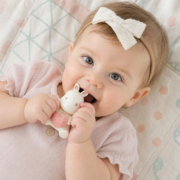 Nestwell Baby bunny stacking teething rings - close-up detail