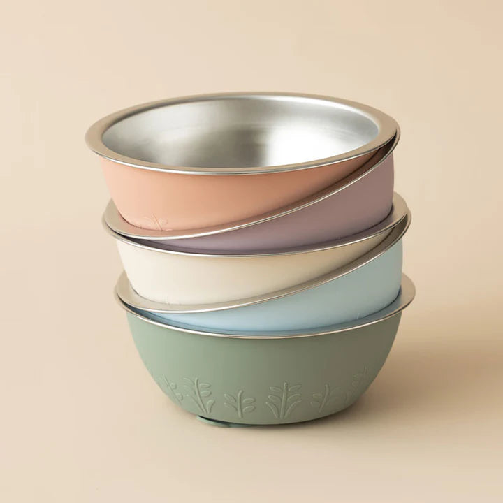 Stainless Steel Silicone Suction Bowl - 13 oz / 385 ml
