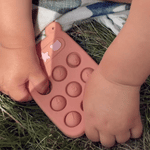 Nestwell Baby silicone phone press toy - pacifier clip detail