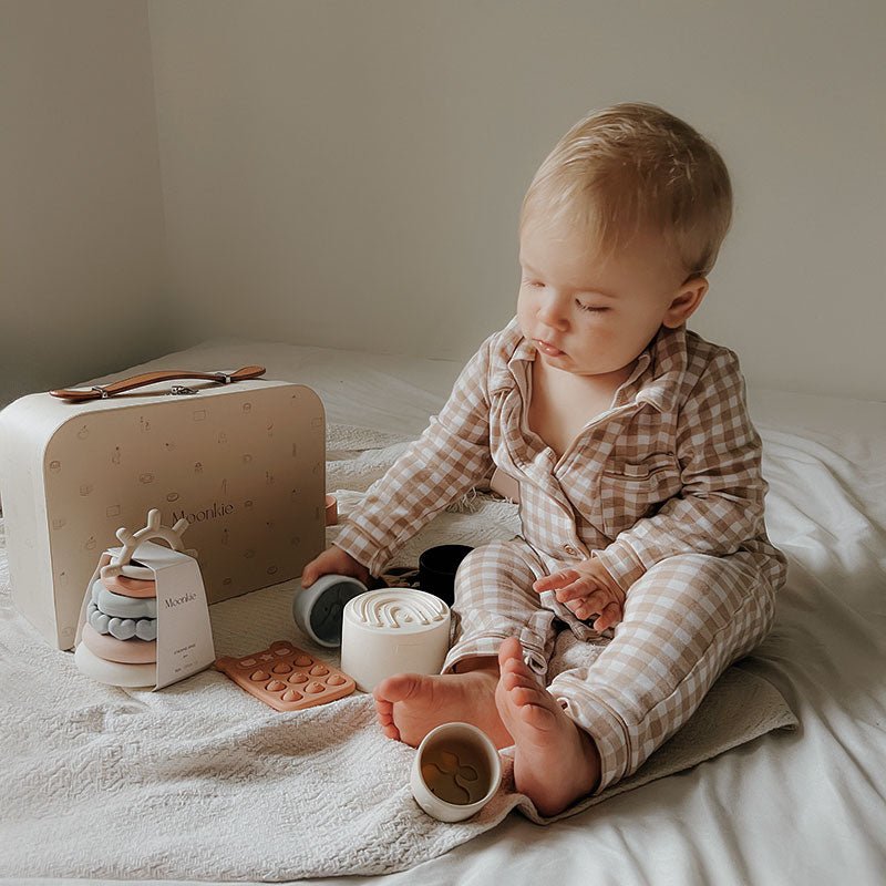 Nestwell Baby Luxe Playtime Gift Set - silicone toys close-up